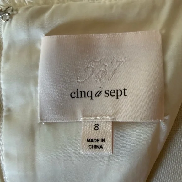 Cinq à Sept Nova Tweed Cream Fit & Flare Pleated Mini Dress-NWT Size 8